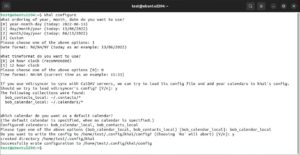 Abbildung 1: Der Befehl <code>khal configure</code> fragt Pr&auml;ferenzen wie Zeitzone und -format ab und bindet zur Synchronisation Vdirsyncer ein, falls es dessen Konfigurationsdatei vorfindet.