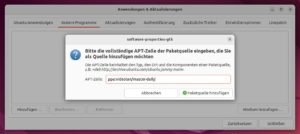 Abbildung 7: Zum Hinzufügen eines PPAs als Paketquelle genügt die Kurzbezeichnung.