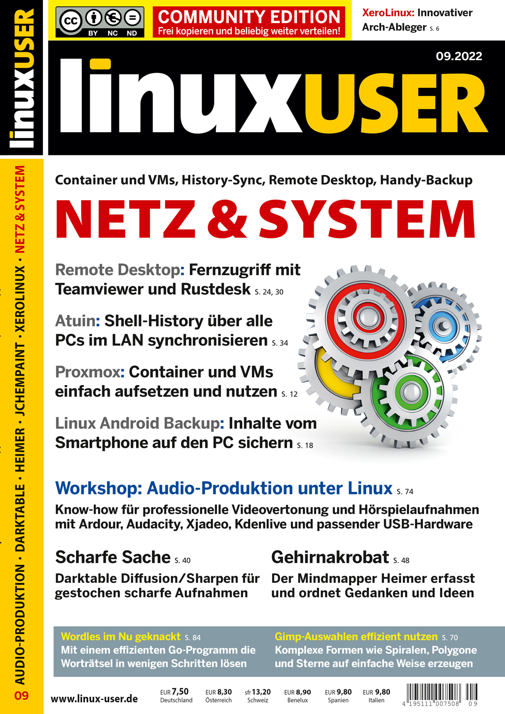 Heftcover LinuxUser Community Edition 09/2022