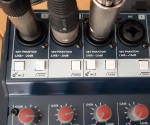 Abbildung 3: Der Soundcraft-Mixer bietet 48&nbsp;Volt Phantomspeisung f&uuml;r Mikrofone wie das Dynacaster, einen Tiefpassfilter und viele n&uuml;tzliche Einstellungsm&ouml;glichkeiten.