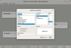 Abbildung 3: Die eingestellte Schriftart und -gr&ouml;&szlig;e gelten stets f&uuml;r die komplette Mindmap. Auch die anderen Einstellungen in der Statusleiste beziehen sich immer auf alle Elemente.
