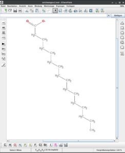 Abbildung 3: Implizite Wasserstoffatome stellt JChemPaint normalerweise nicht dar, weil sie in der Chemie des Kohlenstoffs gang und g&auml;be sind.