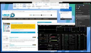 Abbildung 3: Das orangefarbene Icon rechts oben in der Systemleiste signalisiert, dass der Gnome-Desktop aktuell &uuml;ber Teamviewer gesteuert wird.