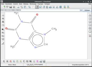 Abbildung 5: JChemPaint fertigt anhand von SMILES-Strings Zeichnungen an.