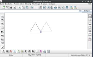 Abbildung 7: Beim Einf&uuml;gen von weiteren Elementen oder Atomen lassen sich diese einrasten, sodass JChemPaint sie direkt nebeneinander platziert.