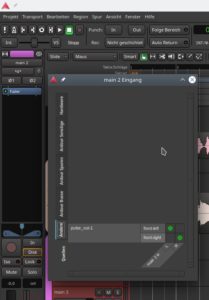 Abbildung 10: Alle Desktop-Soundquellen wie etwa Webbrowser, VoIP-Anwendungen oder Videoplayer lassen sich in Ardour vom Pulseaudio-Ausgang aufnehmen. Dazu muss der Jack-Sink von Pulseaudio aktiviert sein, der in Ubuntu Studio automatisch eingerichtet ist.