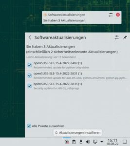 Abbildung 1: Softwareaktualisierungen, die Sicherheitsl&uuml;cken schlie&szlig;en, k&ouml;nnen Anwender aller g&auml;ngigen Linux-Distributionen tagesaktuell mit wenigen Minuten Zeitaufwand einspielen.