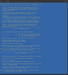 Abbildung 2: Das Programm Vimtutor erkl&auml;rt den Editor interaktiv.