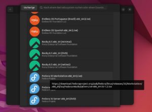 Abbildung 3: Komfortabel: Gnome Boxes zeigt verschiedene Gastsysteme zum Herunterladen und Installieren an.