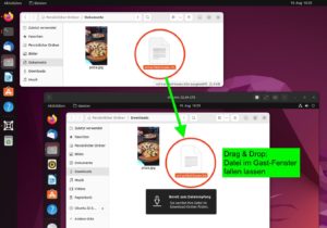 Abbildung 5: Dateien kopieren Sie einfach per Drag&nbsp;&amp;&nbsp;Drop in eine Boxes-VM.