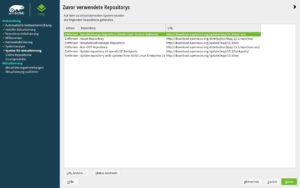 Abbildung 7: In der Voreinstellung entfernt das Upgrade via Installations-DVD alle bisherigen Repositories, um im nächsten Schritt die Standardsoftwarequellen für die neue OpenSuse-Version einzubinden.
