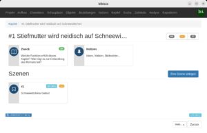 Abbildung 8: Die angelegten Szenen lassen sich in dieser Ansicht per Drag & Drop umsortieren. Dasselbe funktioniert auch mit den Kapiteln in der Kapitelansicht.
