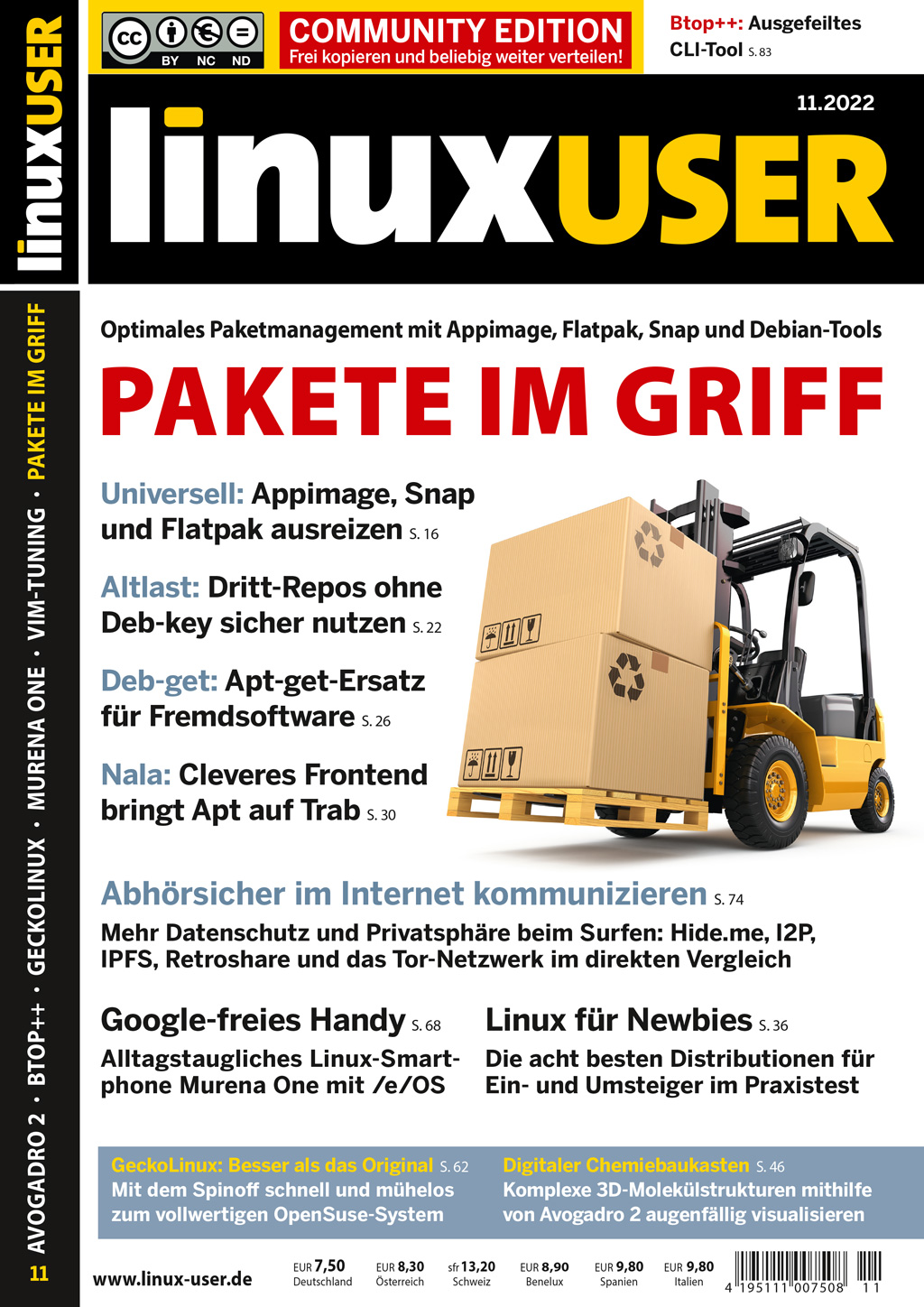 Heftcover LinuxUser Community Edition 11/2022