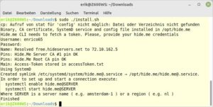 Abbildung 1: Der Hide.me-Client f&uuml;r Linux steht derzeit nur als Kommandozeilenprogramm zur Verf&uuml;gung.