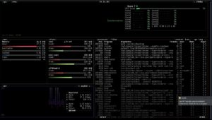 Abbildung 3: Der Entwickler von Bashtop w&auml;hlte eine eing&auml;ngige visuelle Aufbereitung der angezeigten Werte, die sich auch in den Nachfolgern Bpytop und Btop++ kaum noch &auml;nderte.