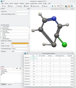 Abbildung 5: Aufgrund der Verschiebung des untersten Kohlenstoffatoms ist diese C-C-Bindung am l&auml;ngsten.