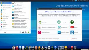 Abbildung 5: Beim XFCE-Desktop von Emmabuntüs dürften einige Umsteiger das links oben in der Ecke platzierte Startmenü übersehen.