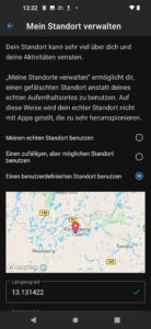 Abbildung 6: Der Standort und die IP-Adresse lassen sich bei Bedarf in den Einstellungen unter <span class="ui-element">Advanced Privacy</span> verschleiern.