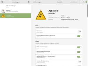 Abbildung 7: Mit Flatseal passen Sie die Zugriffsrechte der Flatpak-Anwendungen an.