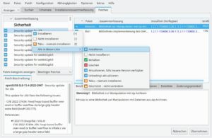 Abbildung 9: Das YaST-Modul <span class="ui-element">Online-Aktualisierung</span> lässt sich ähnlich bedienen wie das bekannte Updater-Icon in der Taskleiste, informiert jedoch nicht über vorliegende Aktualisierungen.