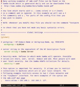 Abbildung 1: Viele Konfigurationsdateien, wie hier die des Samba-Servers, sind sinnvoll strukturiert und gut dokumentiert.