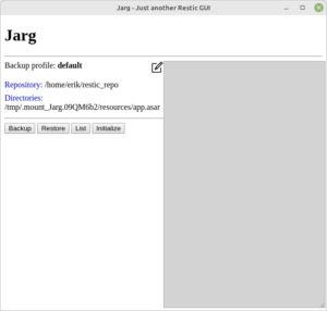 Abbildung 3: Jarg stellt ein einfaches grafisches Frontend für Restic bereit.