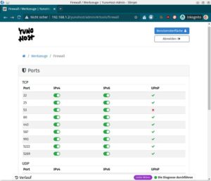 Abbildung 4: Mit der integrierten Firewall legen Sie fest, welchen Port Sie freigeben oder sperren möchten.