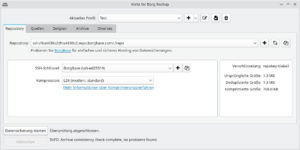 Abbildung 5: Vorta erleichtert das Steuern von Borg und setzt die wichtigsten Befehle grafisch um. Das hier eingebundene Repository stammt von BorgBase, dem Hosting-Dienst hinter Borg.