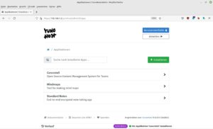 Abbildung 6: Neue Applikationen listet die Seite untereinander auf.