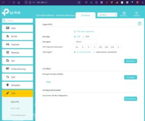 Abbildung 7: Der TL-MR6500v kann bei Bedarf zus&auml;tzlich als OpenVPN-Server fungieren.
