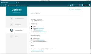 Abbildung 9: Die Konfiguration der Upribox fällt sehr spartanisch aus.