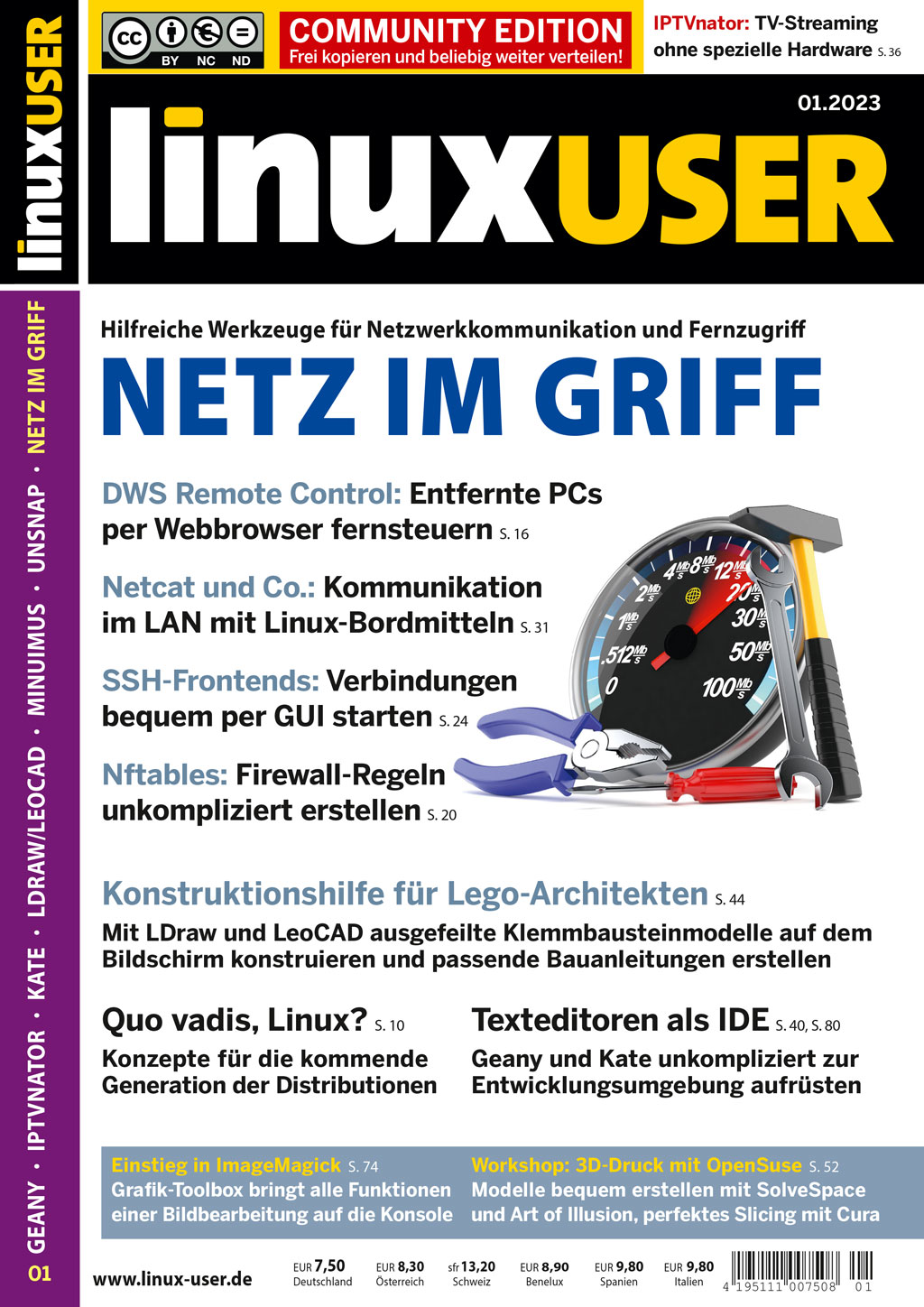 Heftcover LinuxUser Community Edition 01/2023