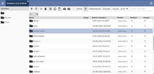 Abbildung 3: Der Schalter <span class="ui-element">Dateien und Ordner</span> erm&ouml;glicht die &uuml;blichen Dateioperationen eines Dateimanagers.