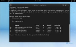 Abbildung 3: Die Flatpaks aktualisiert in Silverblue der Befehl <code>flatpak update</code>, w&auml;hrend den Kern RPM-OSTree handhabt.