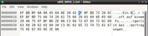 Abbildung 3: Hier bleibt nichts mehr zu retten: der Hex-Dump zum Text aus <a href="#artRef-f1">Abbildung 1</a>.