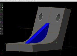 Abbildung 4: Kreisbögen und Geraden definieren die Form dieser Klammer im einsteigertauglichen CAD-Programm SolveSpace.