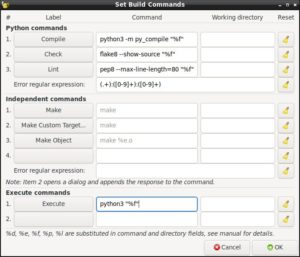 Abbildung 6: Das Einrichten der IDE-Hilfsprogramme erledigen Sie unter <span class="ui-element">Build</span> | <span class="ui-element">Set Build Command</span>.