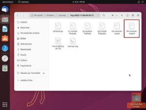 Abbildung 7: Wir mussten mit dem Skript <code>./99-remove-snapd</code> nacharbeiten, um m&ouml;glichst viel von der Snap-Infrastruktur zu entfernen. Trotzdem verblieben einige Relikte.