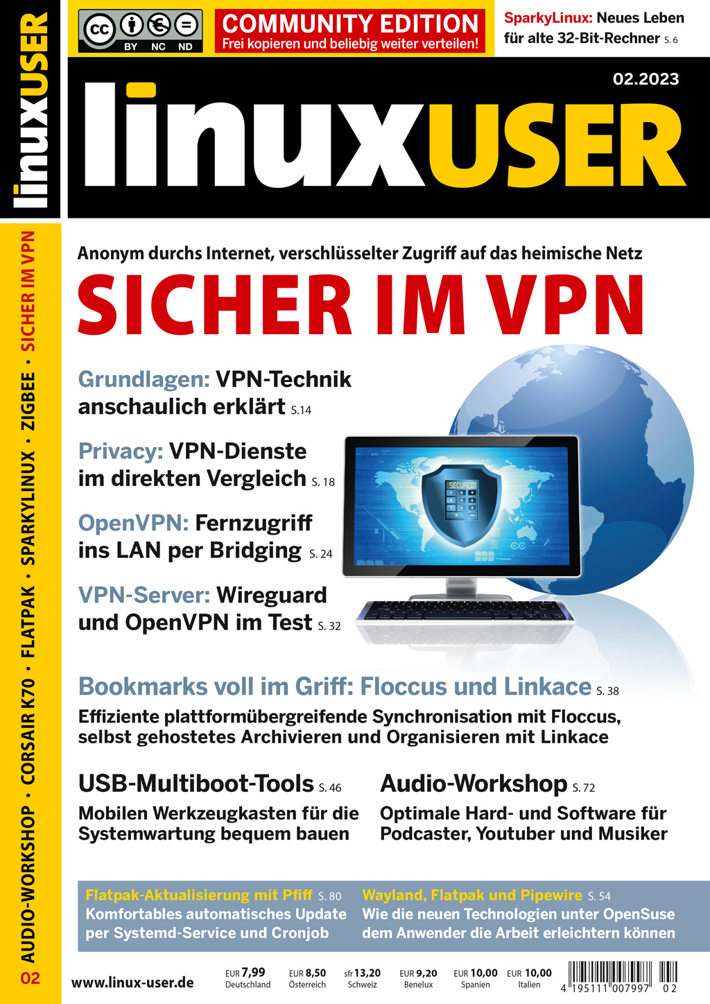 Heftcover LinuxUser Community Edition 02/2023