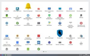 Abbildung 1: SparkyLinux offeriert eine dem Gnome-Desktop ähnelnde Kachelansicht aller Anwendungen.