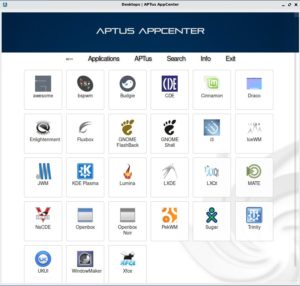 Abbildung 4: SparkyLinux lässt Ihnen die Wahl zwischen 27 grafischen Arbeitsumgebungen.