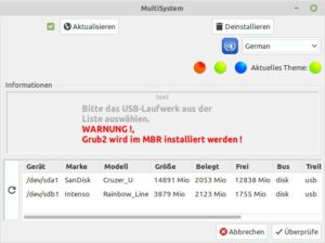 Abbildung 5: Das Fenster von MultiSystem ist bunt und ungew&ouml;hnlich gestaltet.