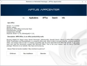 Abbildung 5: Wie es sich für einen guten Paketmanager gehört, erlaubt APTus auch das Deinstallieren von Programmen.