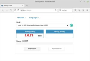 Abbildung 11: Ventoy k&ouml;nnen Sie auch aus dem Webbrowser heraus nutzen.