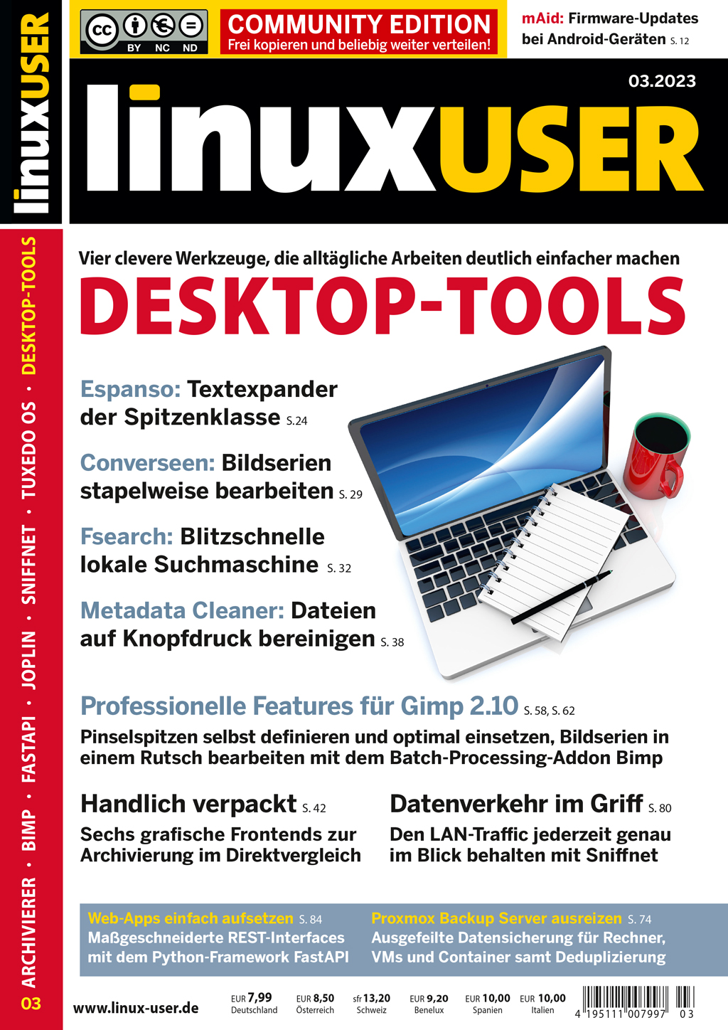 Heftcover LinuxUser Community Edition 03/2023