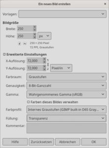 Abbildung 2: Für die geplante Pinselspitze erzeugen Sie ein neues Graustufenbild mit einer einfachen geometrischen oder einer frei gezeichneten Form.
