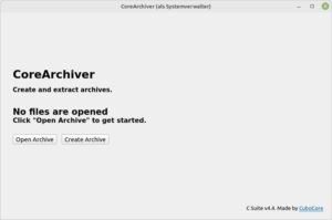 Abbildung 3: Optisch wenig spektakul&auml;r, aber funktional: das Startfenster von Corearchiver.