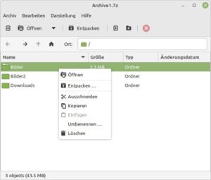 Abbildung 6: Mit Engrampa k&ouml;nnen Sie unter anderem einzelne Dateien oder Ordner entpacken.