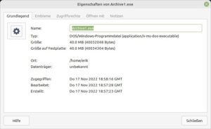 Abbildung 11: Selbstentpackende Archive legt Peazip nur f&uuml;r Microsoft-Betriebssysteme an.