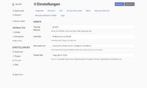 Abbildung 3: Unter <span class="ui-element">Einstellungen</span>&nbsp;| <span class="ui-element">Allgemein</span> legen Sie unter anderem den Titel der Website fest.